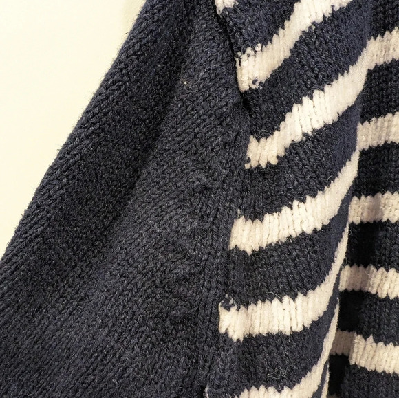 Vintage Red White & Blue Star Striped Knit Turtle Neck Sweater Women L USA - Picture 7 of 10